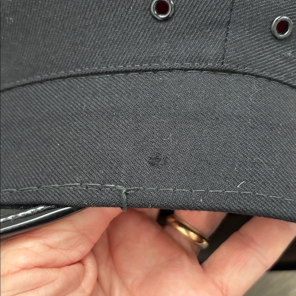 Vintage Chaffeur/ Doorman hat, black wool blend?, patent visor, Union made - Picture 6 of 6